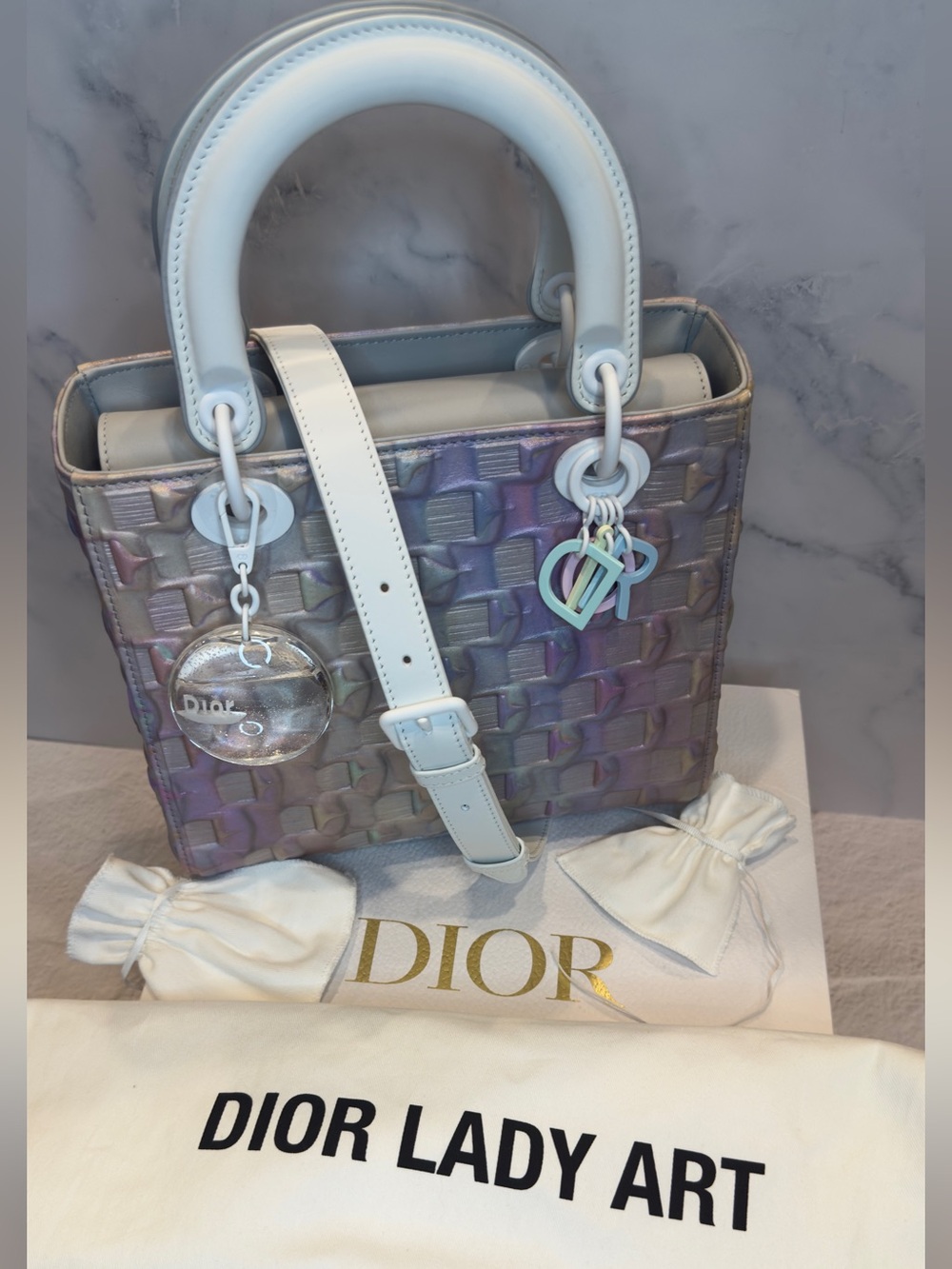 RARE Lady Dior Art #6 Daisuke Ohba Iridescent Medium Bag